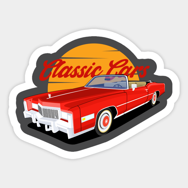 Classic Cars Red Candy Sticker by masjestudio